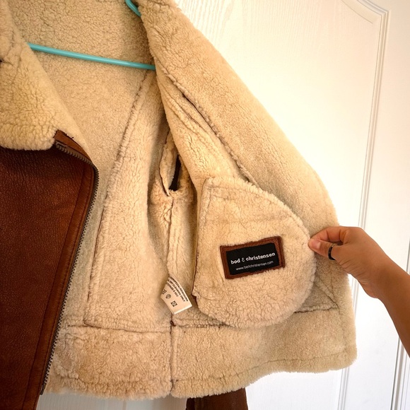 Bod & Christensen Genuine Shearling Aviator Jacket - Picture 8 of 12